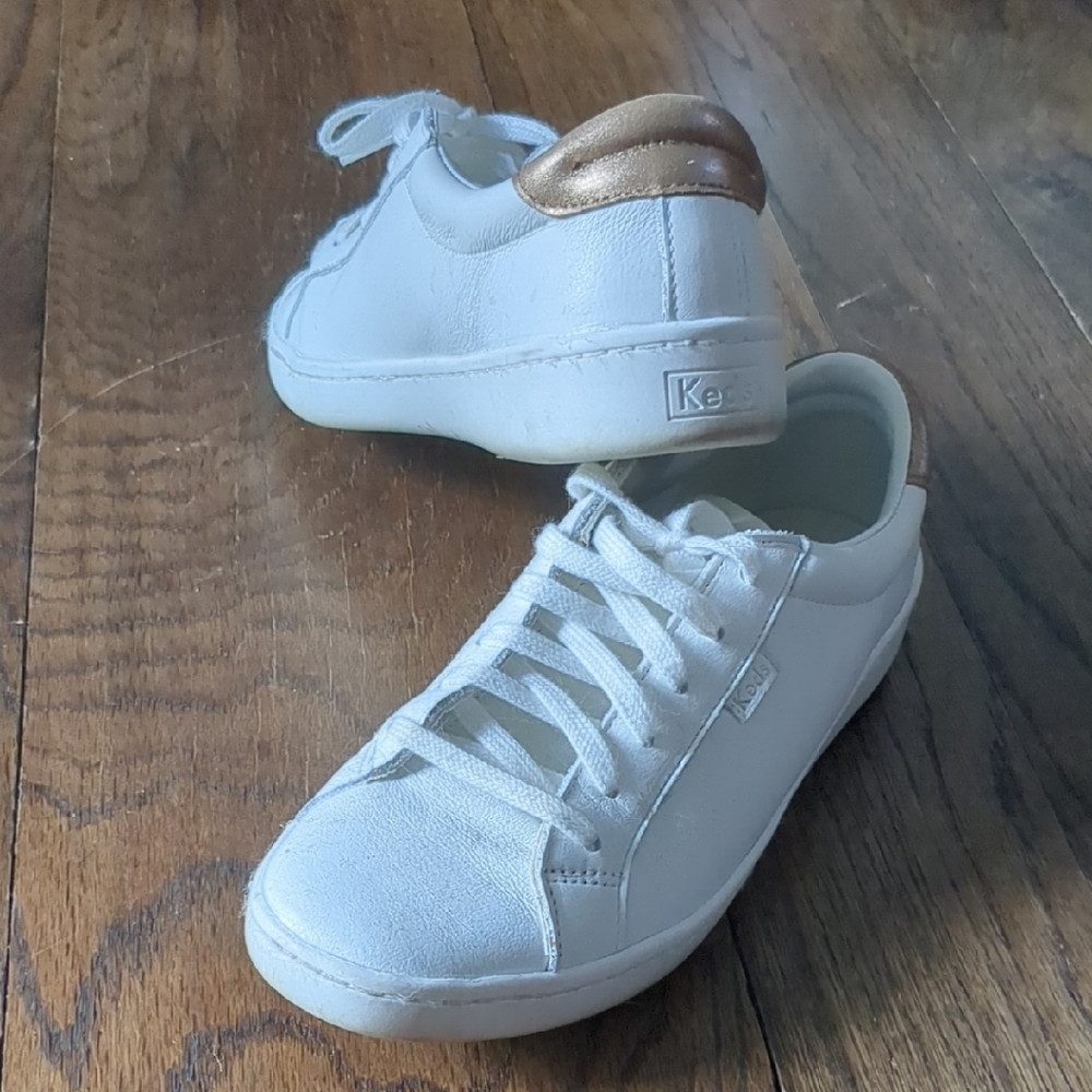Keds Sneakers in White with Gold Accent